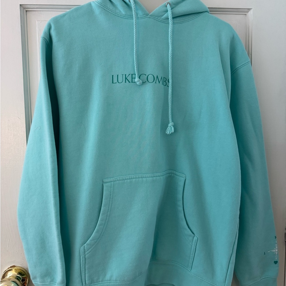 Blue Casual Hoodie with Drawstring and Relaxed Fit